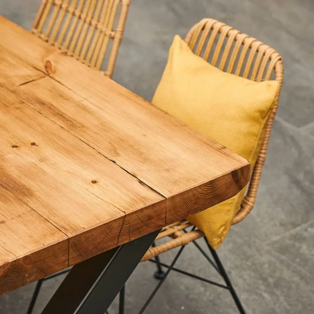 10-12 Seater Outdoor Dining Table - Rugger Brown, Pine
