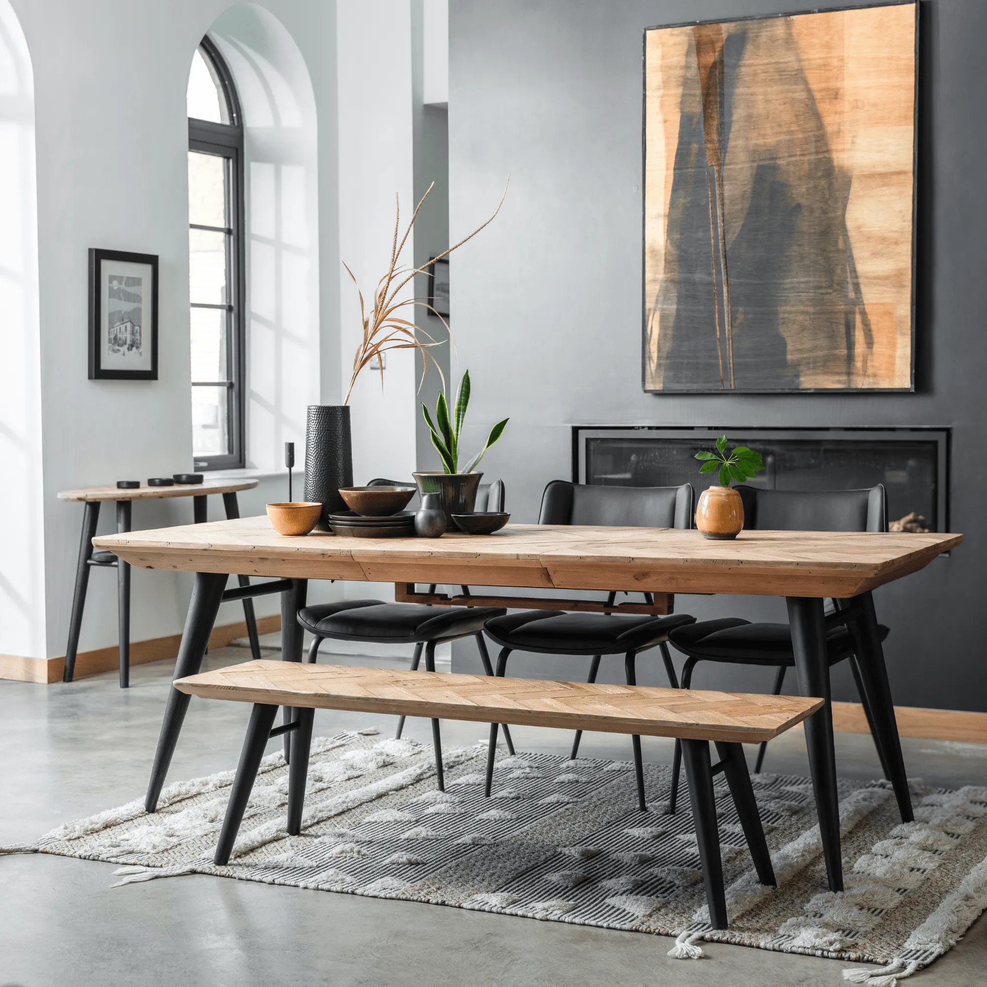 150cm Dining Bench - Natural, Reclaimed Wood image