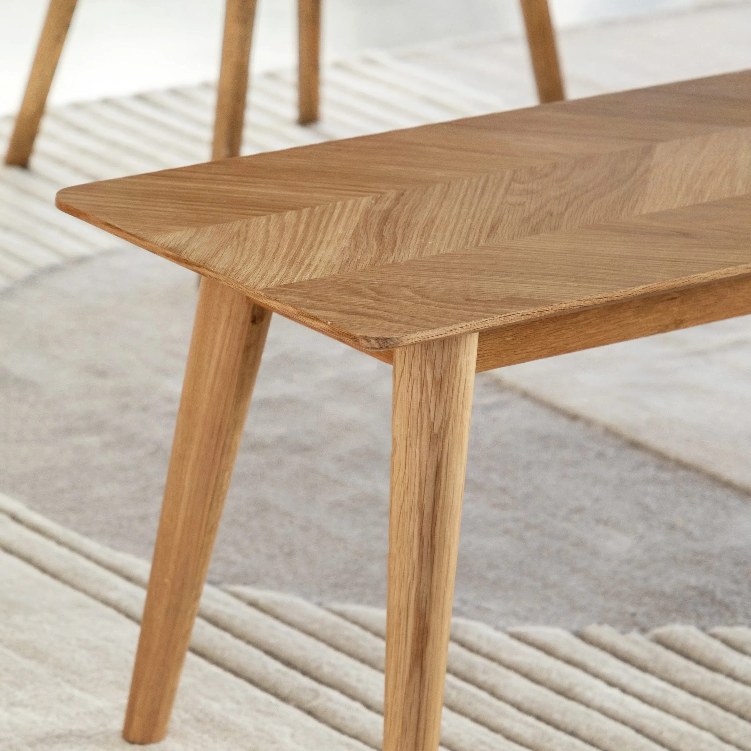 150cm Dining Bench - Oak, Solid Wood