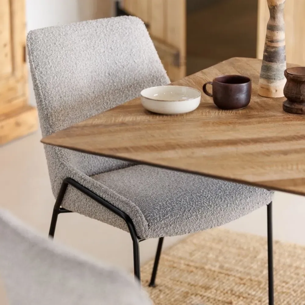 2-Piece Padded Dining Chair Set - Grey, Fabric