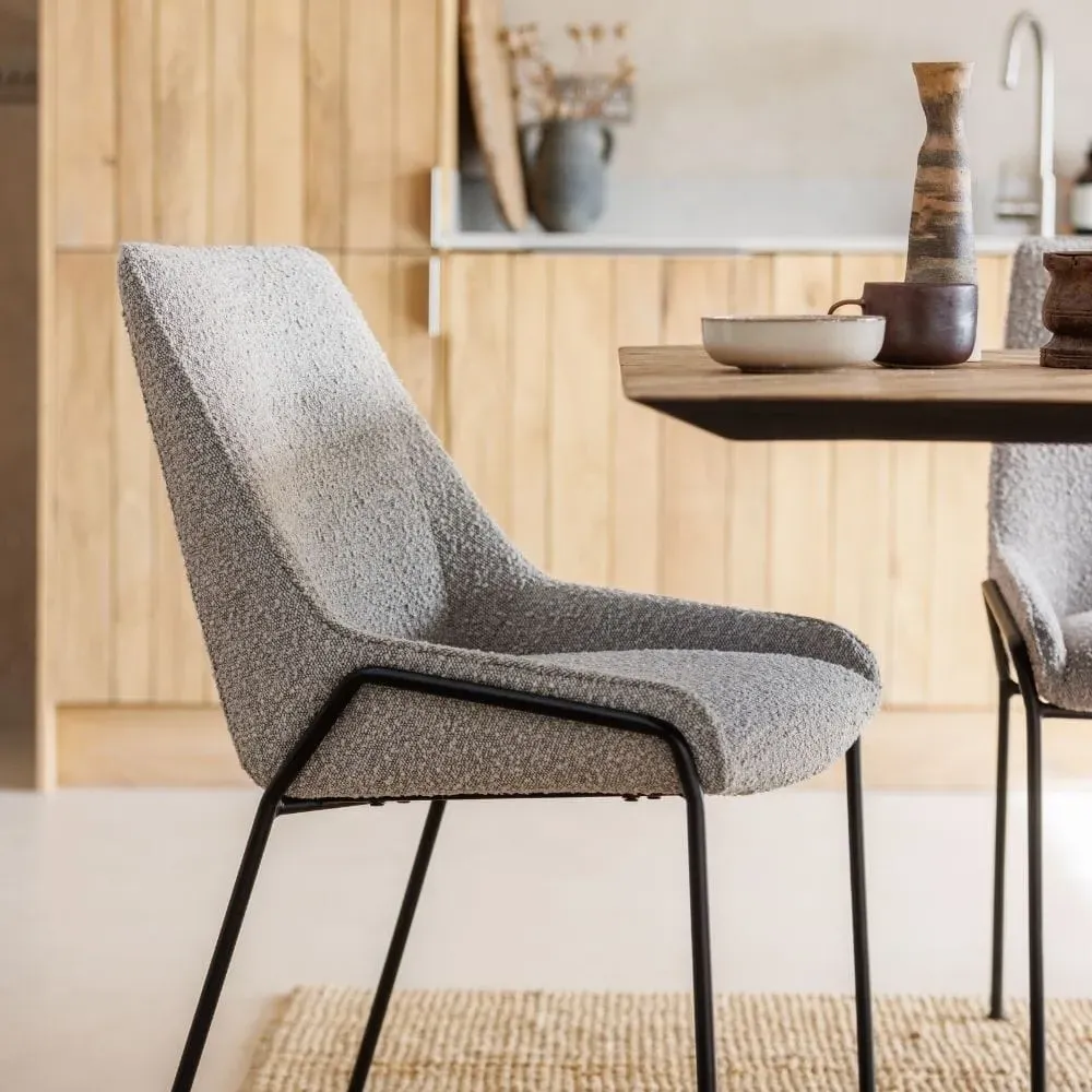 2-Piece Padded Dining Chair Set - Grey, Fabric image