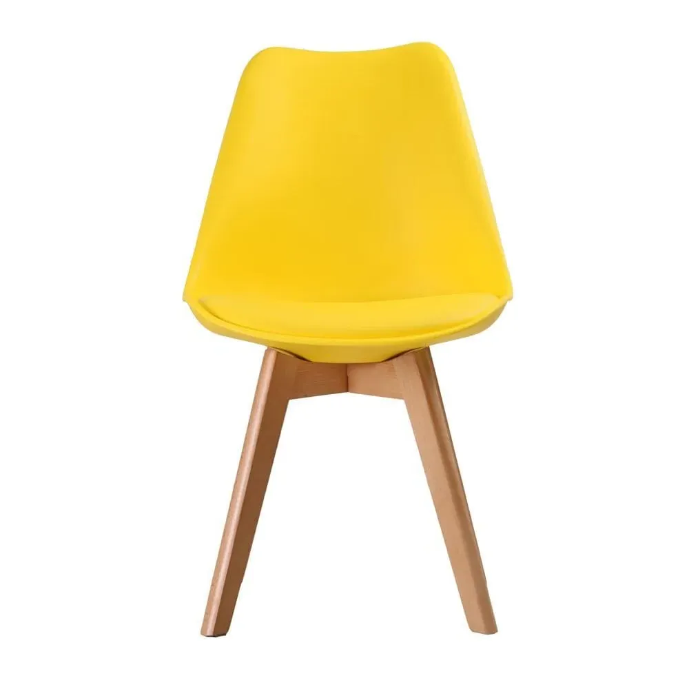 2-Piece Padded Dining Chair Set - Yellow