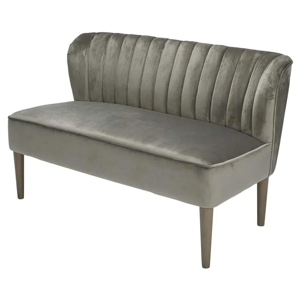 2-Seater Sofa Mid Century - Grey, Velvet