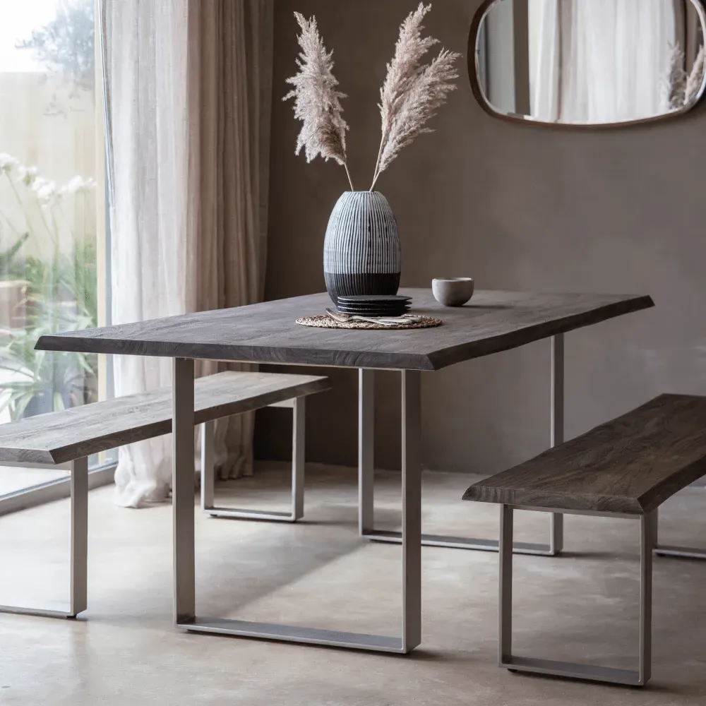 200cm Dining Table - Grey, Acacia Wood image