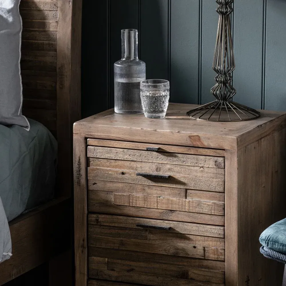 3-Drawer Bedside Table - Reclaimed Wood