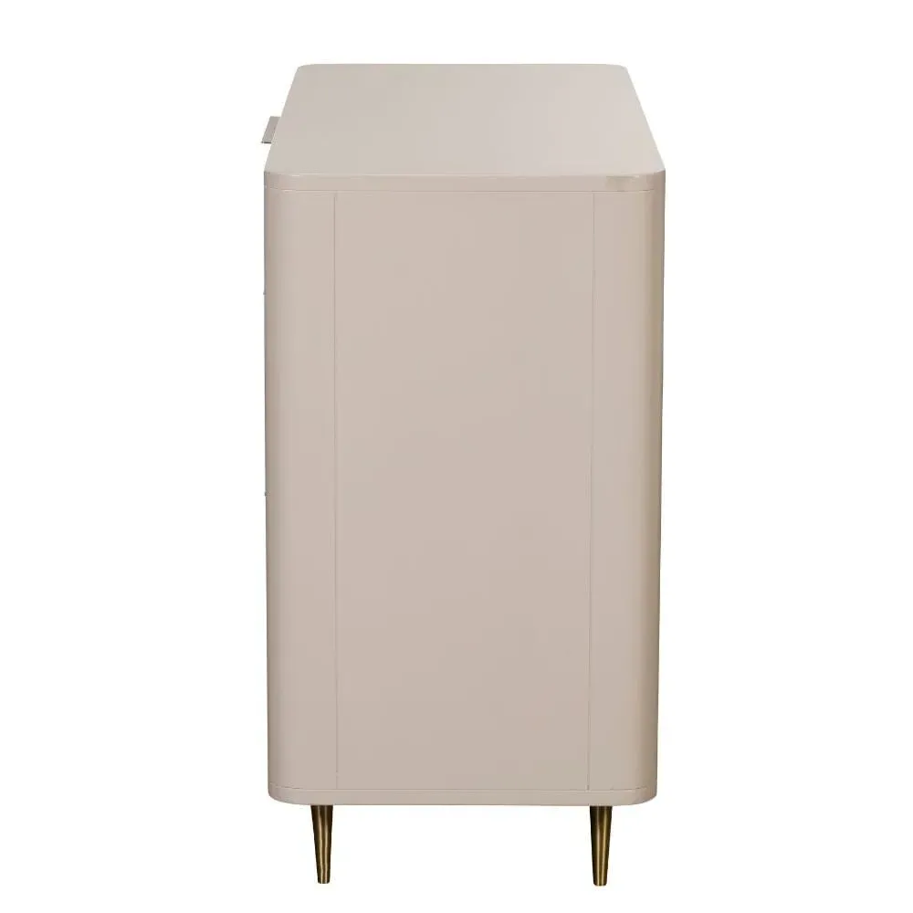 3-Drawer Chest with Brass Legs - White, Mahogany
