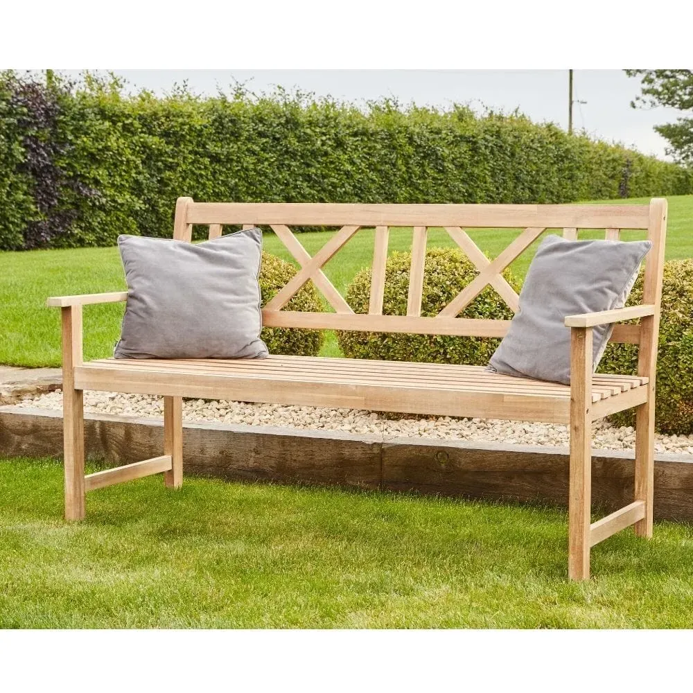 3-Seater Outdoor Bench with Cover - Light Teak