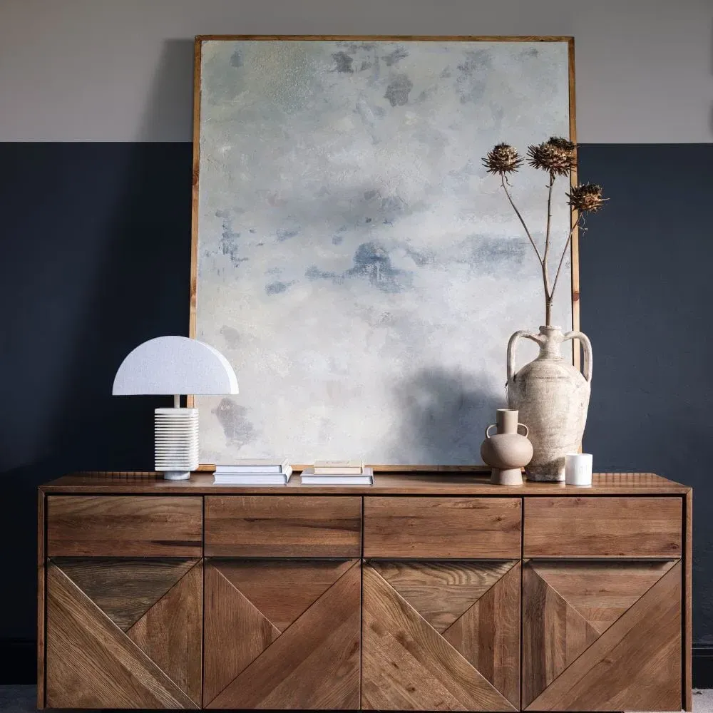 4-Door Sideboard with Storage - Wood, Oak