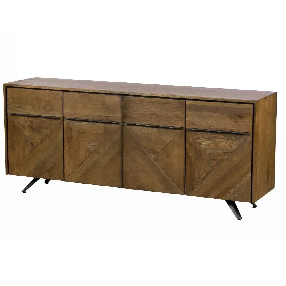 4-Door Sideboard with Storage - Wood, Oak