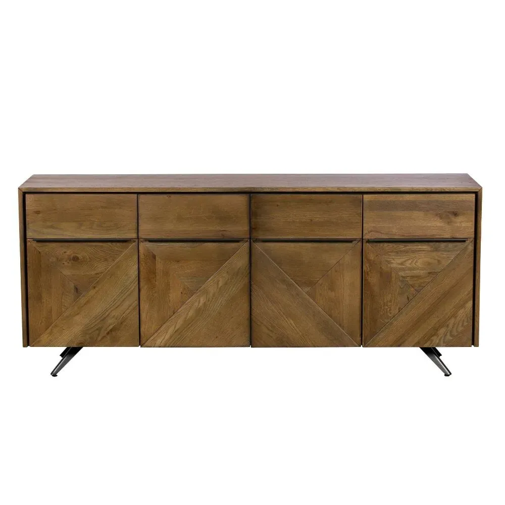 4-Door Sideboard with Storage - Wood, Oak
