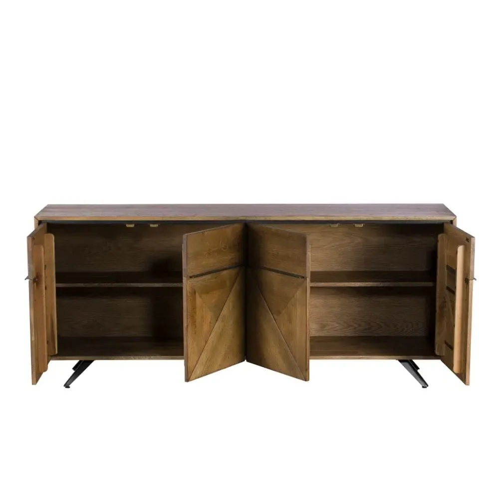 4-Door Sideboard with Storage - Wood, Oak