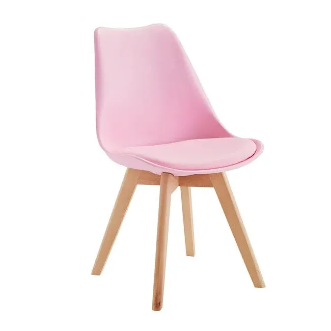4-Piece Padded Dining Chair Set - Pink
