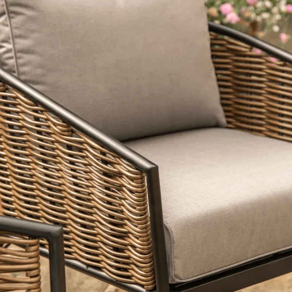 4-Seater Outdoor Lounge Set with Table - Grey