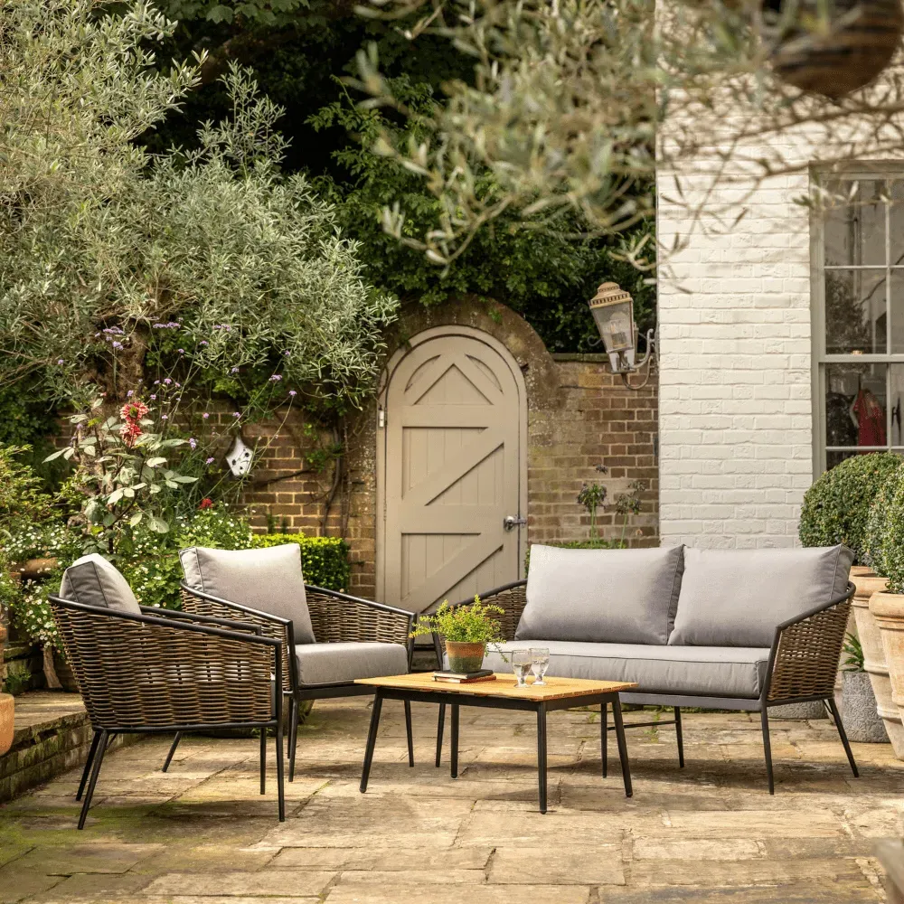 4-Seater Outdoor Lounge Set with Table - Grey image