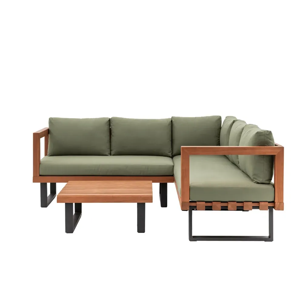 5-Seater Corner Sofa Set - Grey, Eucalyptus