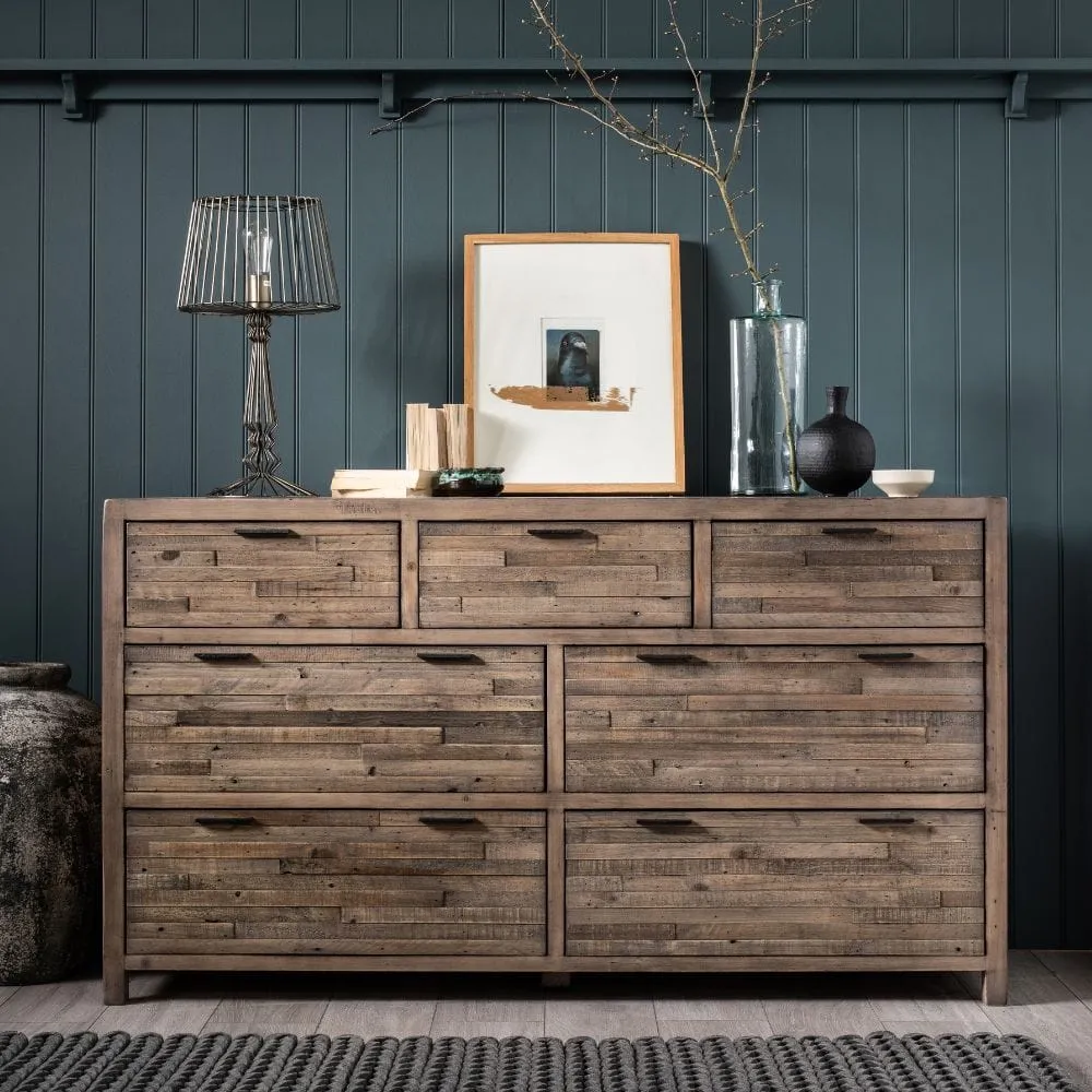 7-Drawer Wide Chest - Reclaimed Wood image