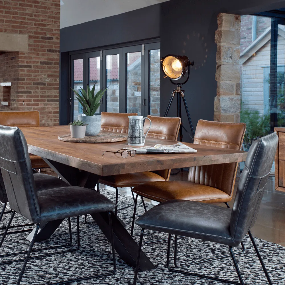 7-Piece Dining Set with Chairs - Oak, Solid Wood image