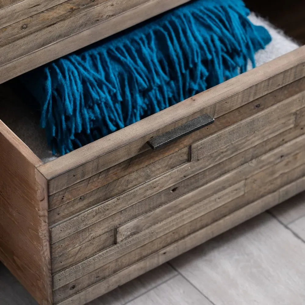 Blanket Box with Handle - Reclaimed Wood