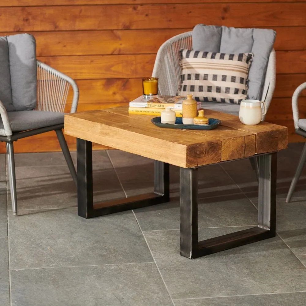 Chunky Outdoor Coffee Table - Driftwood, Pine image