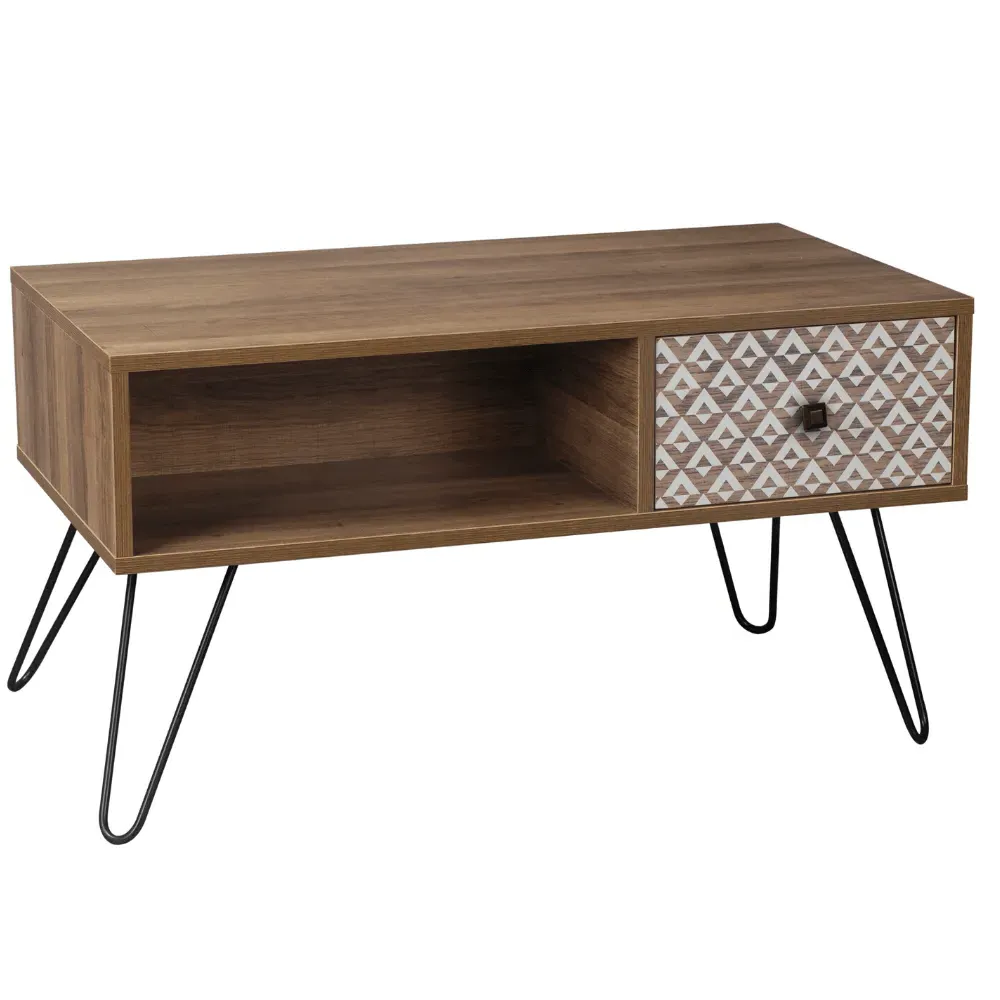 Coffee Table with Drawer - White, Wood