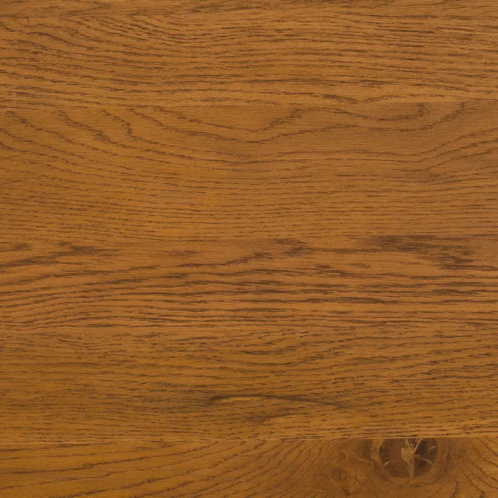 Coffee Table with Steel Legs - Oak, Solid Wood