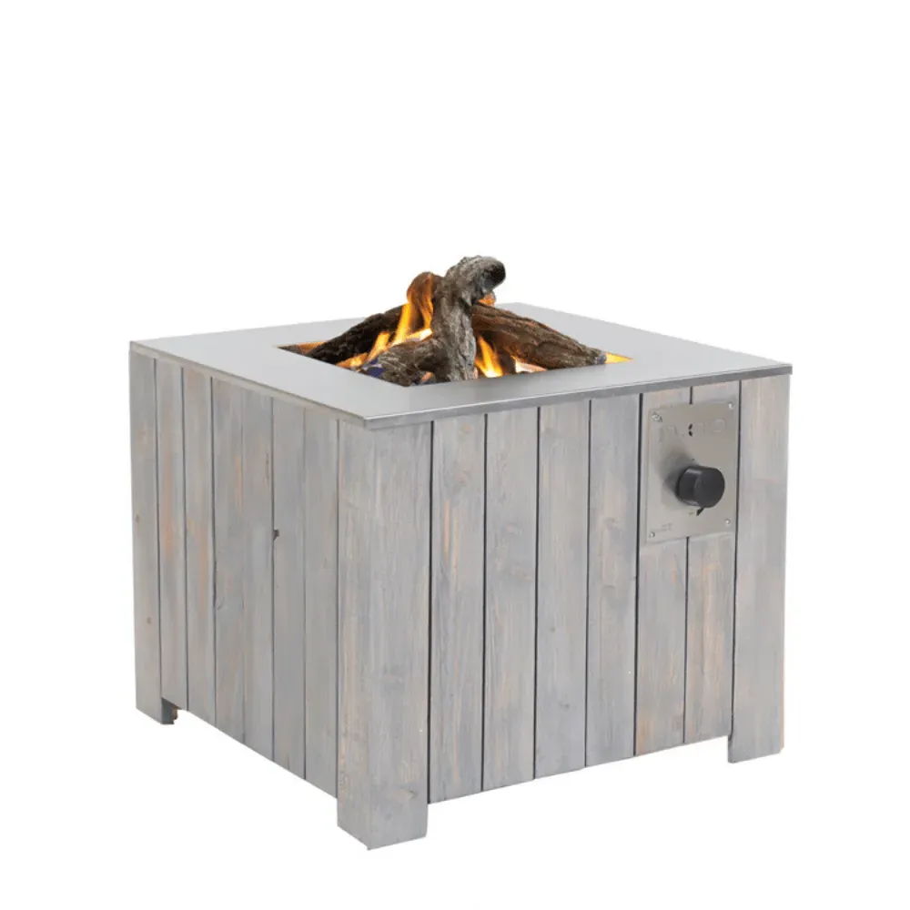 Compact Biofuel Fire Pit - Grey, Teak image