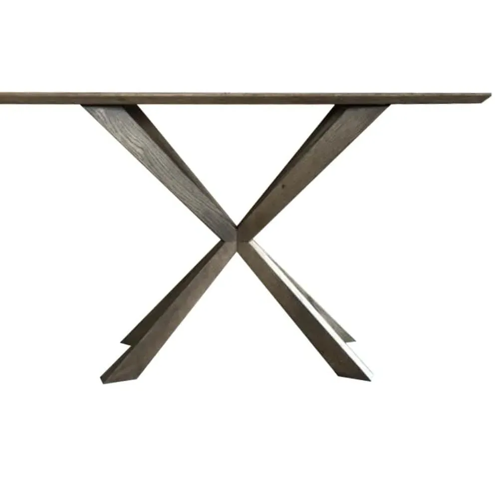 Console Table with Cross Legs - Wood, Oak