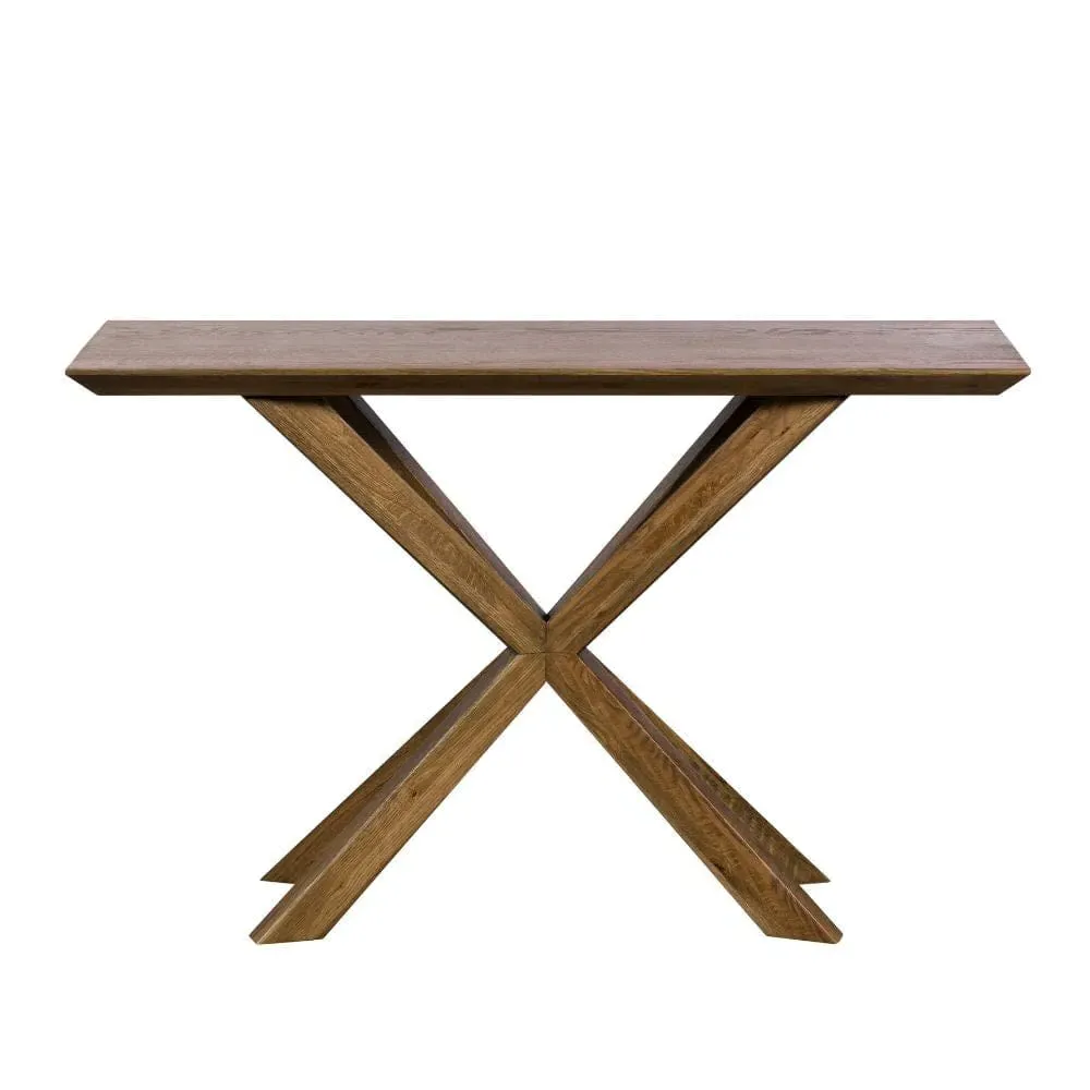Console Table with Cross Legs - Wood, Oak