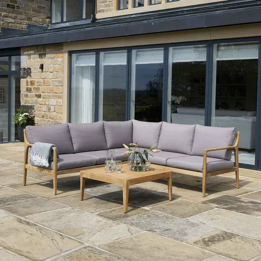 Corner Lounge Set - Grey, Acacia Wood image