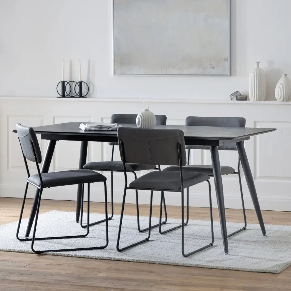 Dining Table - Black, Solid Oak image