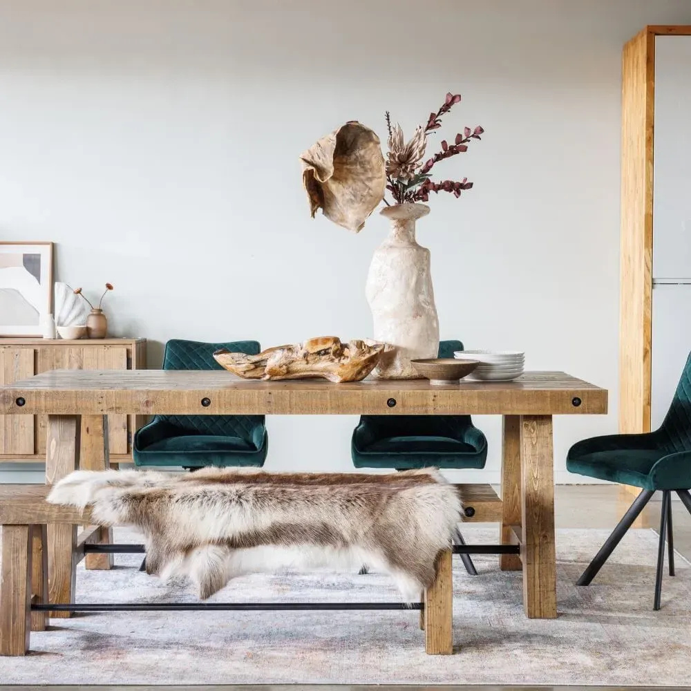 Dining Table with Triangular Base - Wood image
