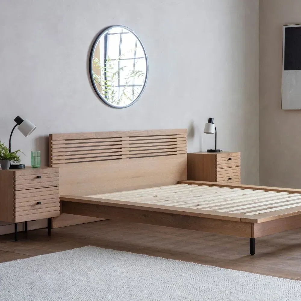 Double Bed Frame - Oak, Solid Wood image