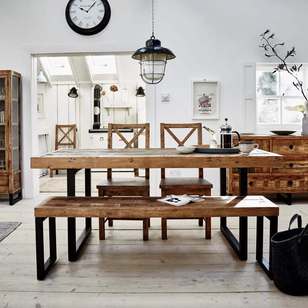 Extending Dining Set with Bench - Wood image