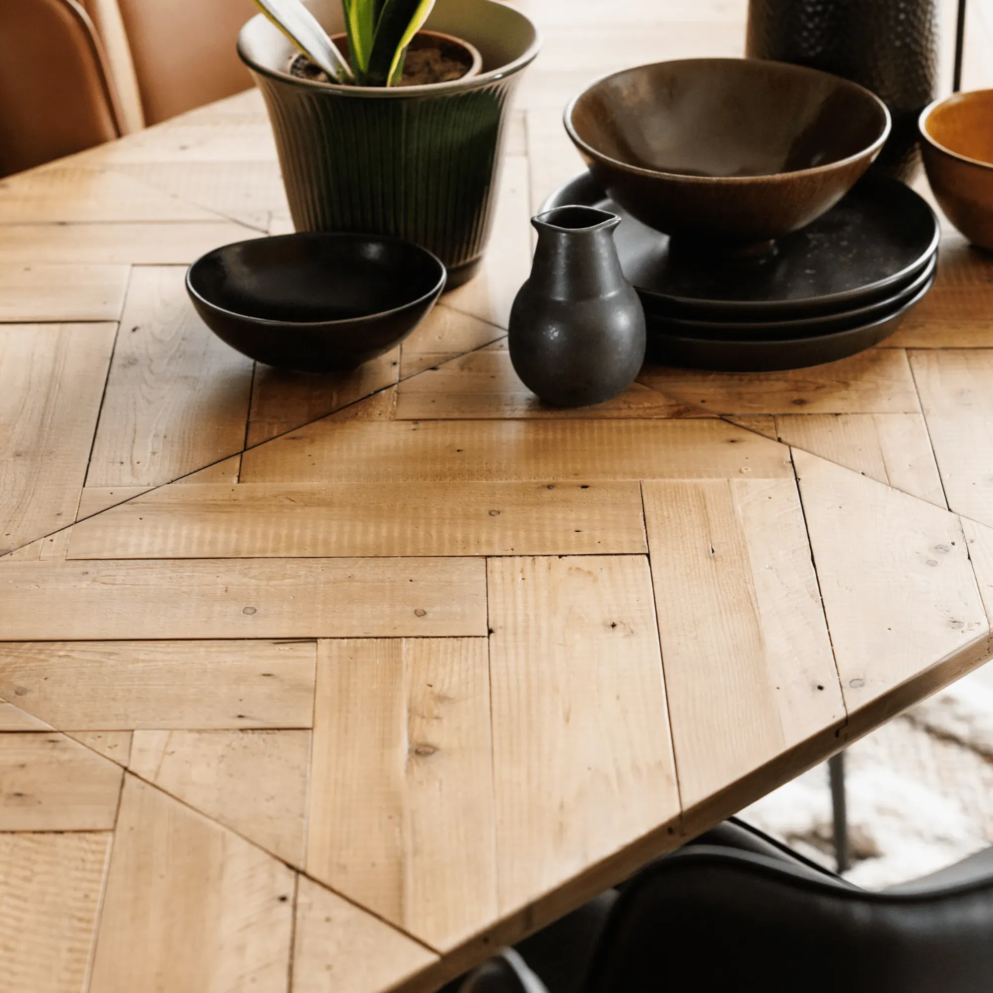 Extending Dining Table - Natural, Reclaimed Wood