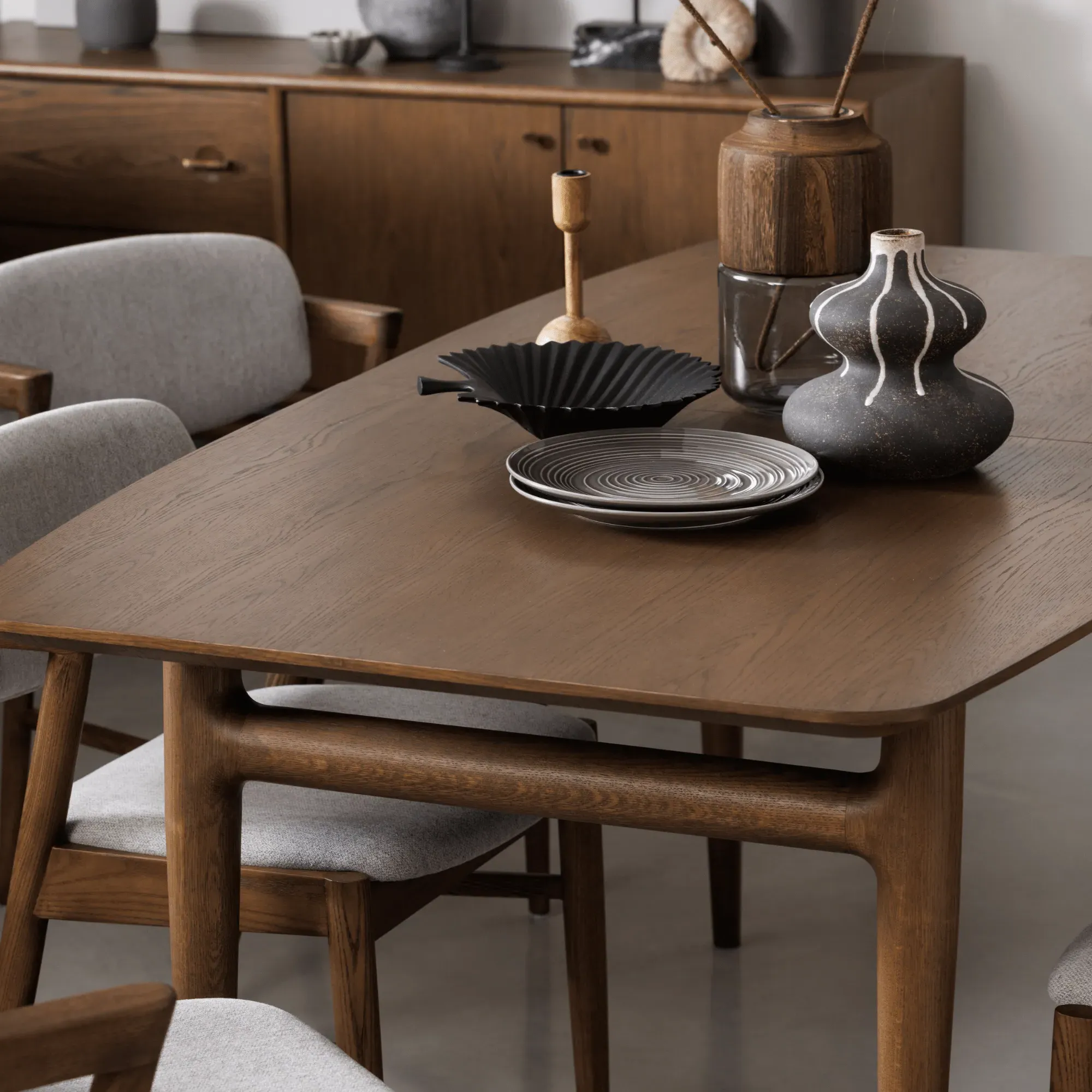 Extending Dining Table - Oak, Solid Wood