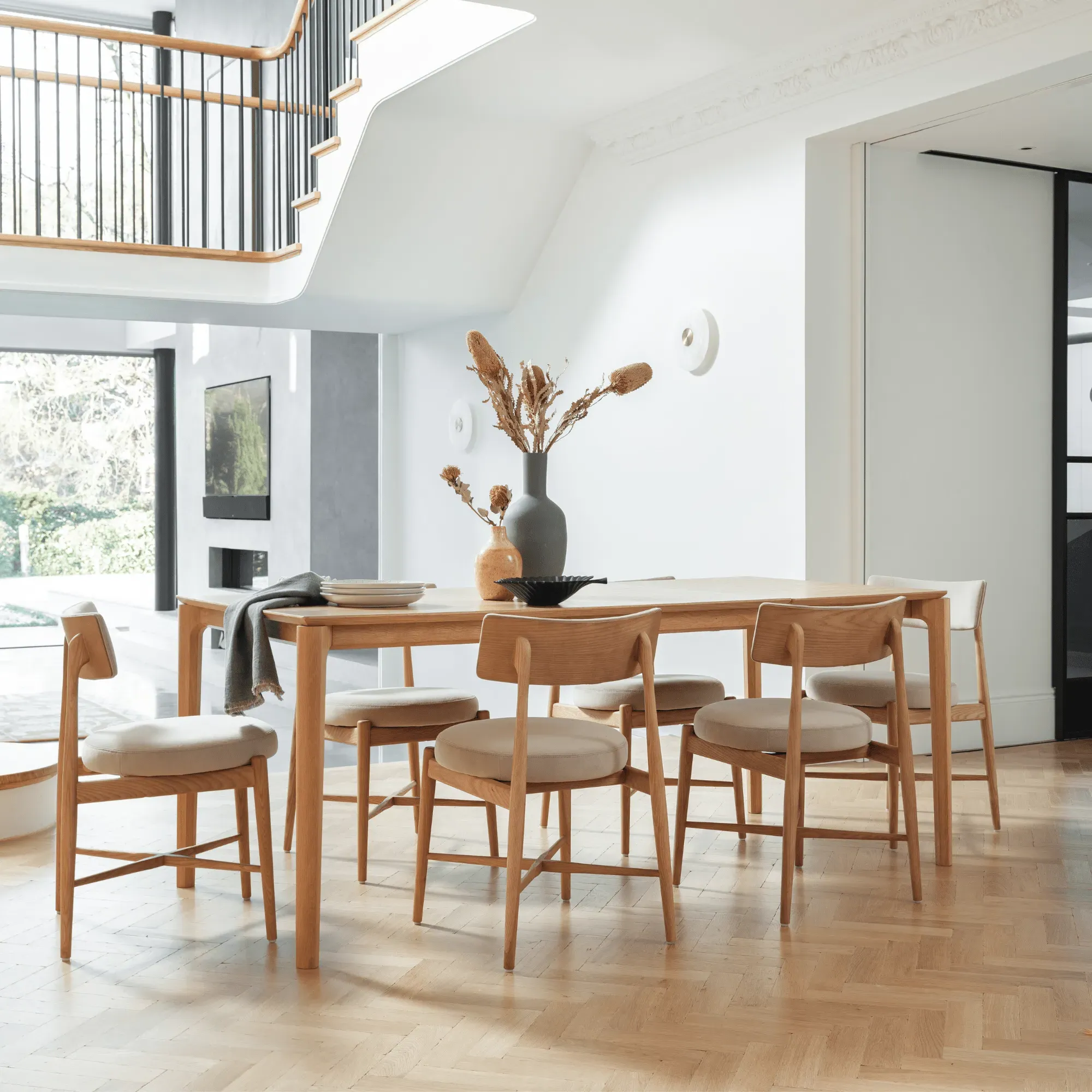 Extending Dining Table Set - Light Oak image