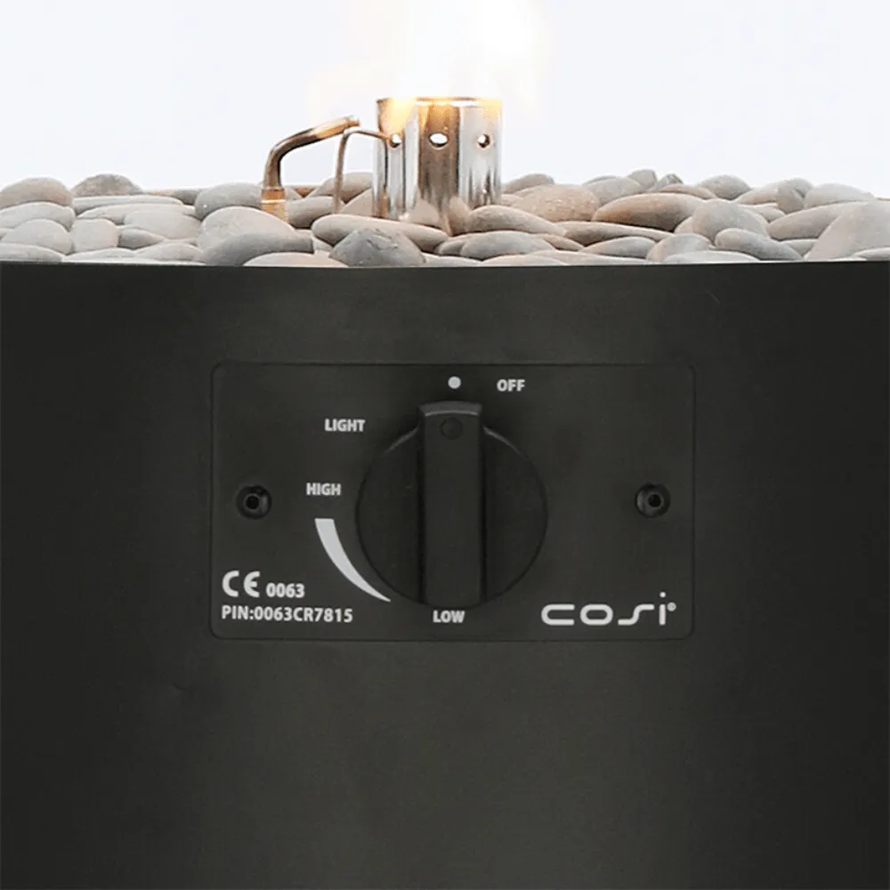 Floor Fire Lantern Pillar - Black