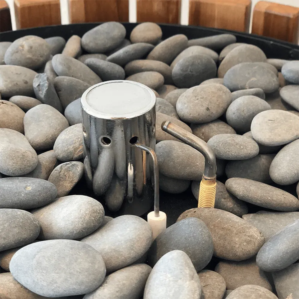 Floor Fire Lantern Pillar - Black