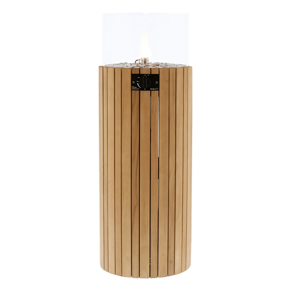 Floor Fire Lantern Pillar - Teak