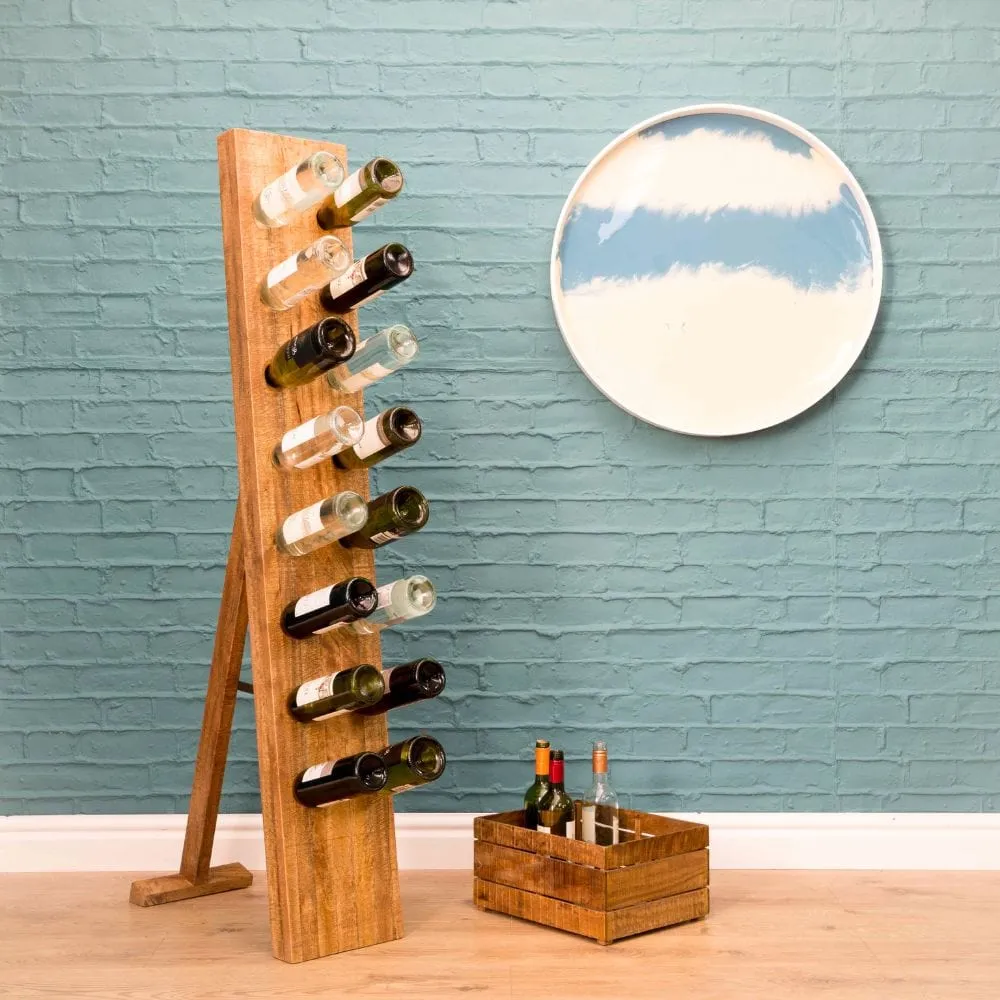 Freestanding Wine Display Rack - Wood, Mango