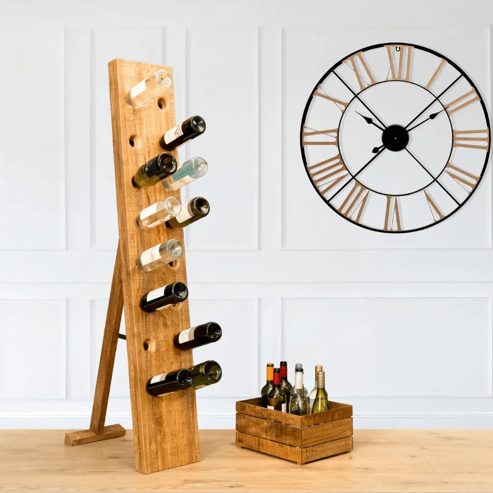 Freestanding Wine Display Rack - Wood, Mango