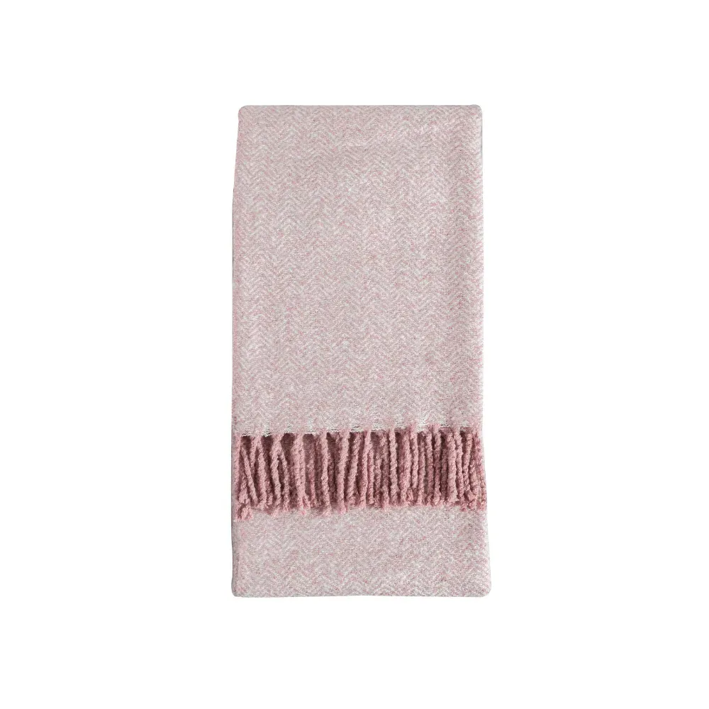 Herringbone Throw - Blush, Faux Mohair image