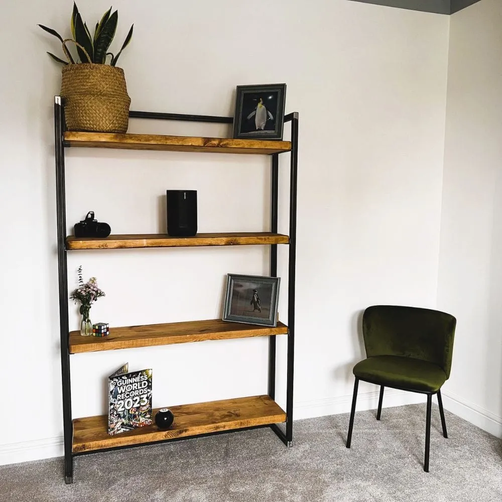 Industrial Bookcase - Grey Wash, Pine