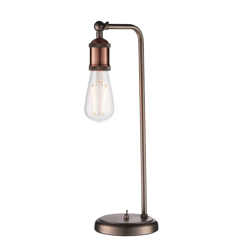 Industrial Bulb Table Lamp - Pewter, Metal