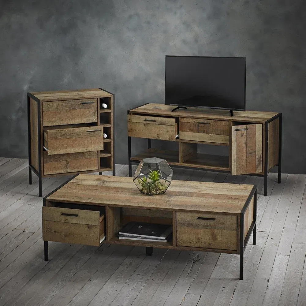 Industrial Coffee Table - Wood Effect, Particle Board image