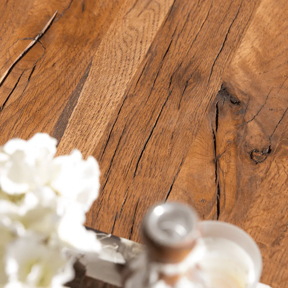 Industrial Dining Table - Oak, Solid Wood