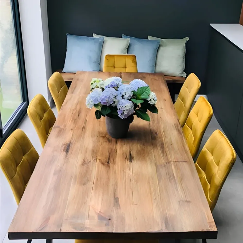 Industrial Dining Table with U Frame - Driftwood image