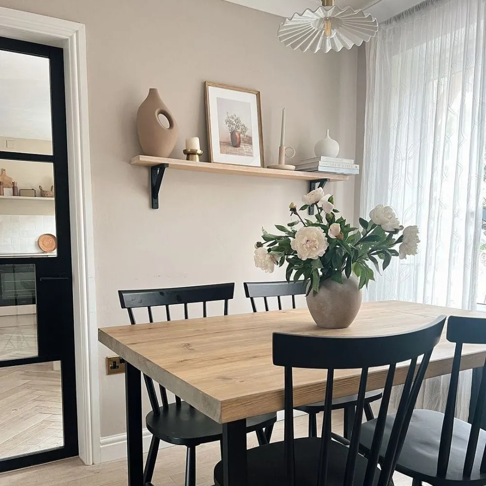 Industrial Dining Table with U Frame - Grey Wash