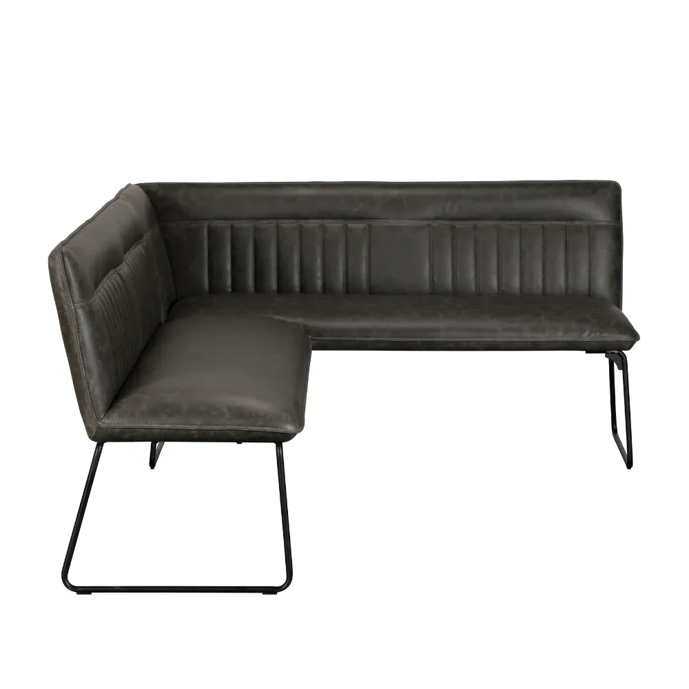 L-Shaped Corner Bench Left Config - Grey, PU image
