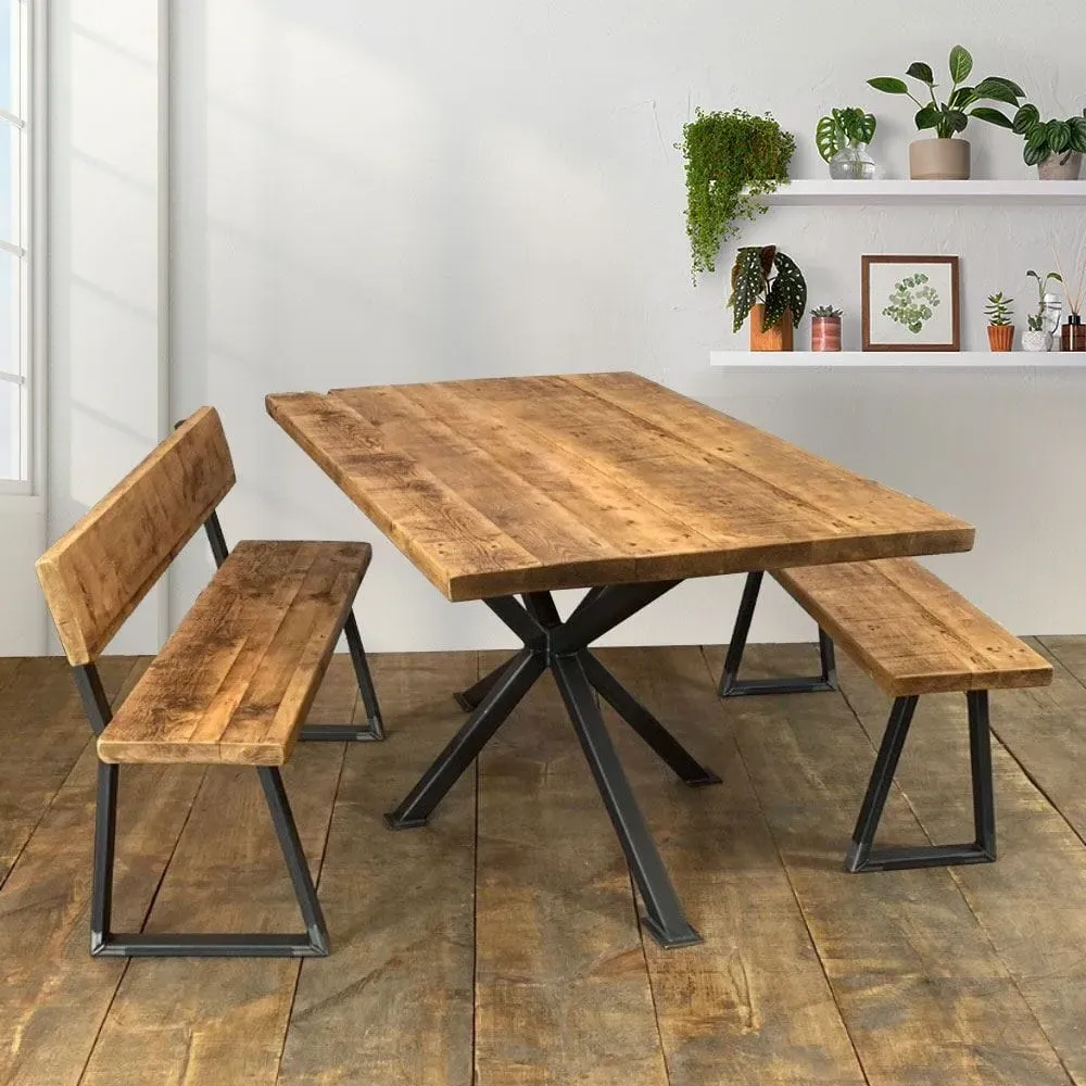Large Dining Table with Steel Frame - Driftwood image